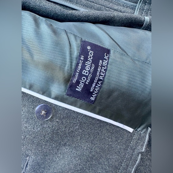 Banana Republic Mario Bellucci military jacket Olive Double-Breasted Peplum, XL - Picture 13 of 16